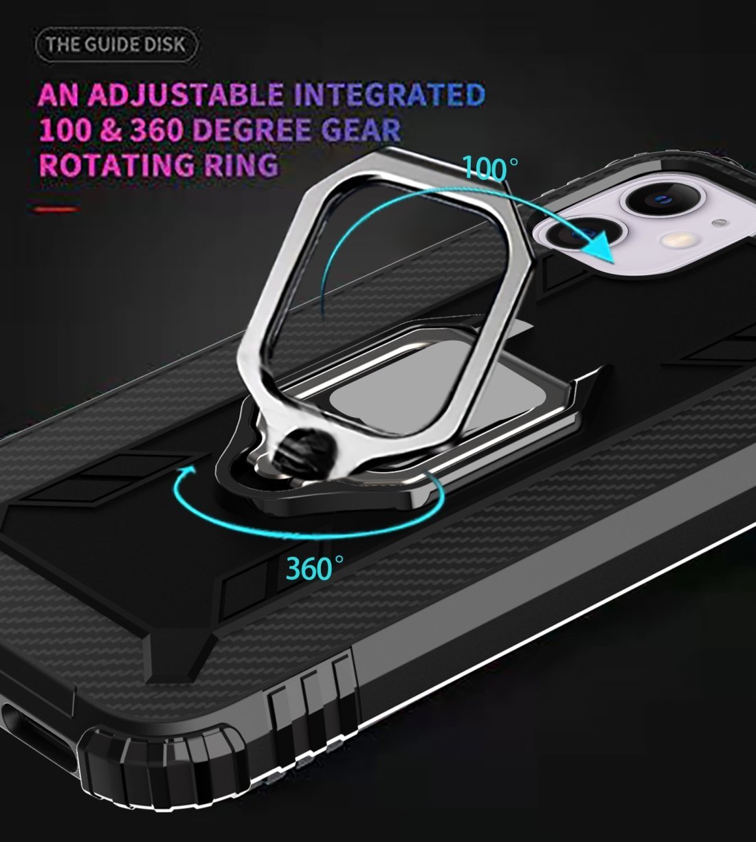AMZER Sainik Case With 360° Magnetic Ring Holder for iPhone 12 Pro
