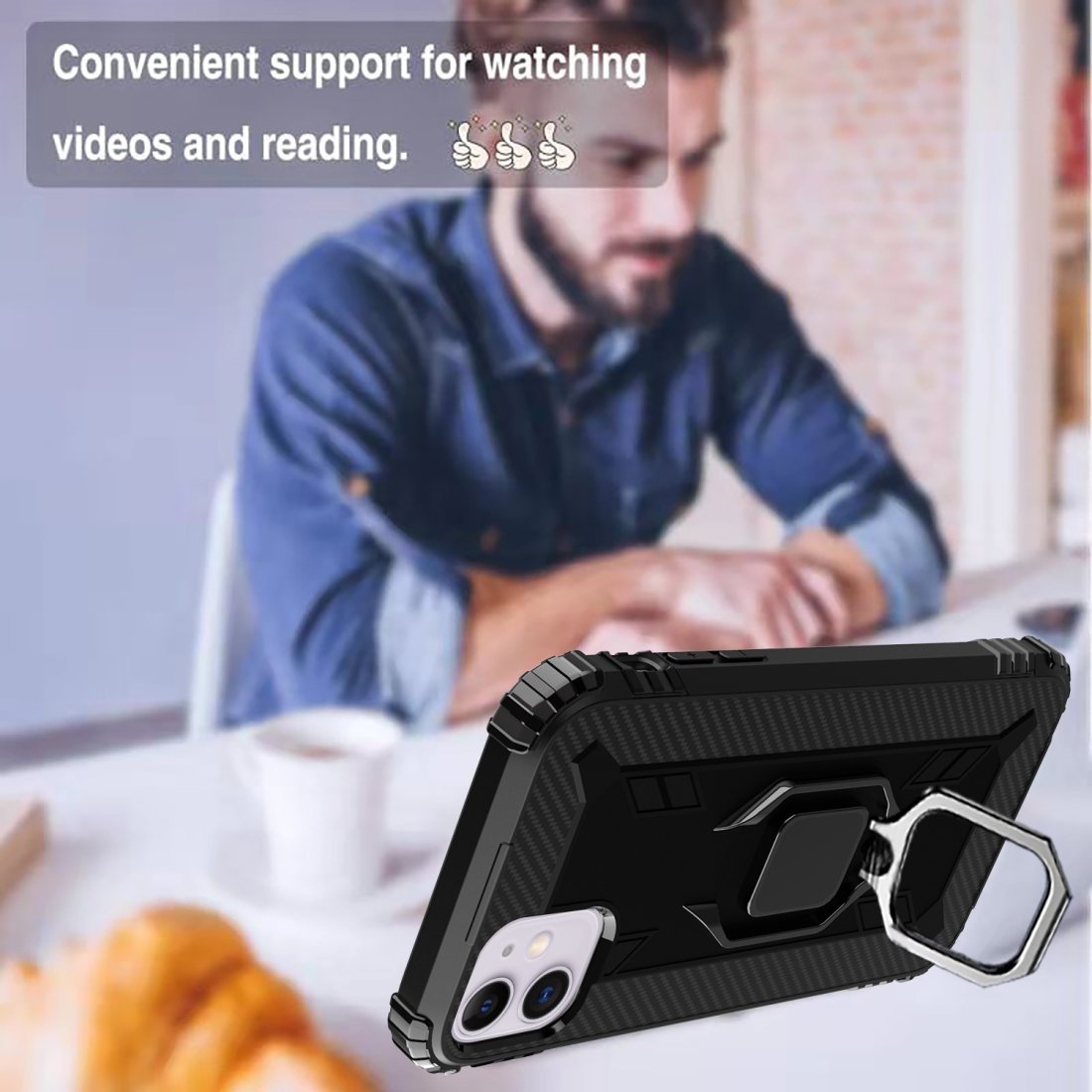 AMZER Sainik Case With 360° Magnetic Ring Holder for iPhone 12 Pro