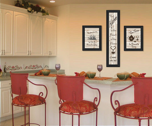 Set Of Three The Kitchen Collection II 2 Black Framed Print Kitchen