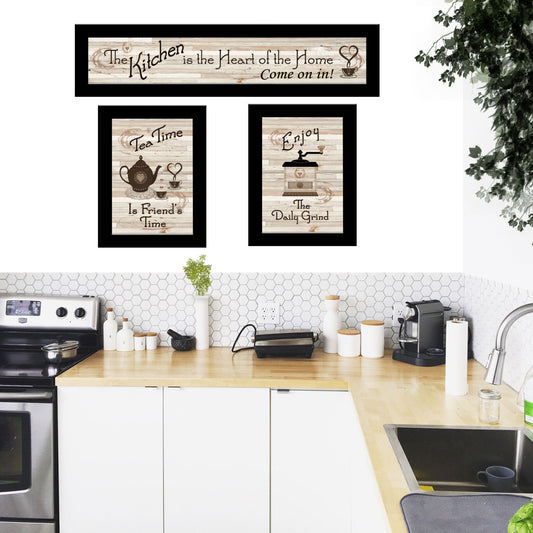 Set Of Three Kitchen Friendship Collection III 3 Black Framed Print
