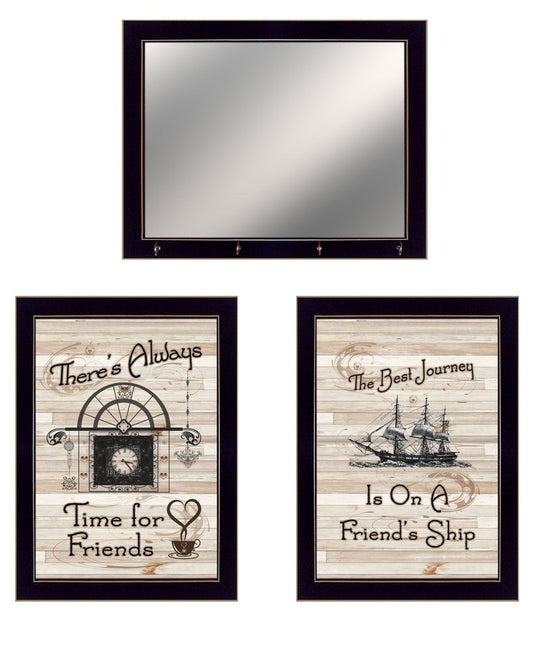 Set Of Three Friendship Journey 8 Black Framed Print Kitchen Wall Art